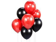 Piros és fekete lufik készlete - 30 cm - 7 db.