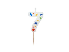 Hetes konfetti gyertya - 7 - 1 db.