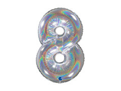 8-as számú fólialufi csillogó holografikus ezüst - 26" - 1 db.