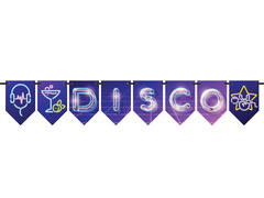 Disco Neon zászló lógó banner - 5m