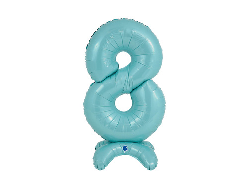 Fólia lufi álló 8-as szám pasztellkék - 64 cm - 1 db.