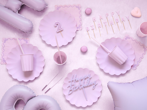 Műanyag lila csöves szívószálak - 23 cm- 12 db.