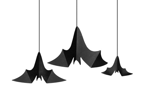 Lógó dekoráció denevérek Halloweenre - 3 db.