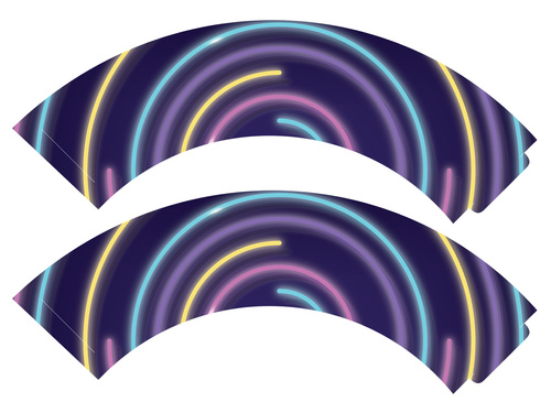 Disco Neon cupcake tokok - 6 db.