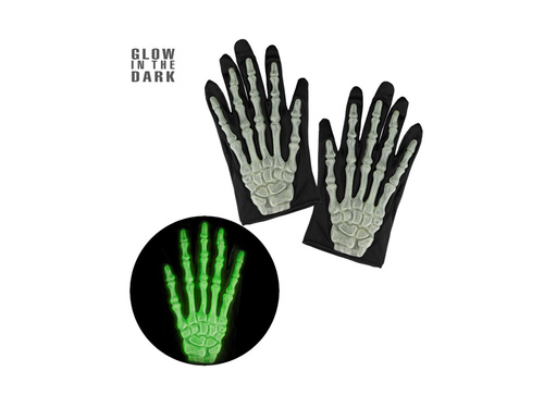 Sötétben világító 3D csontváz kesztyű