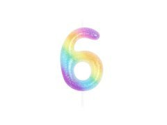 Színes ombre számgyertya - 6 - hat - hat