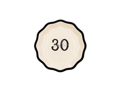 'Hello 30' születésnapi papírtányér - 18 cm - 6 db.