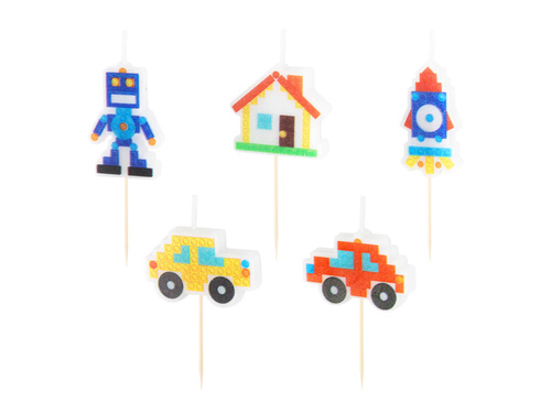 Óraműves piknik gyertyák - 5 db.