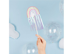 Szivárványos tortadíszek - 20cm x 7.5cm -5 db.