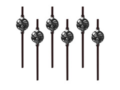 Kísérteties koponyák születésnapi szívószálak - 6 db.