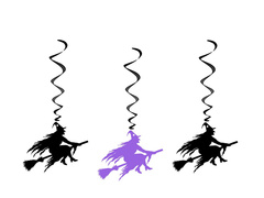 Függő dekoráció Boszorkányok Halloweenre - 3 db.