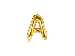 Fólia lufi "A" betű arany - 35 cm