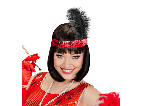 Retro piros toll és flitteres fejpánt - 1 db.