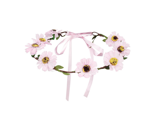 Koszorú rózsaszín virágokkal - 1 db.