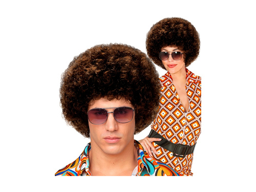 Barna afro diszkó paróka az 1970-es évekből.