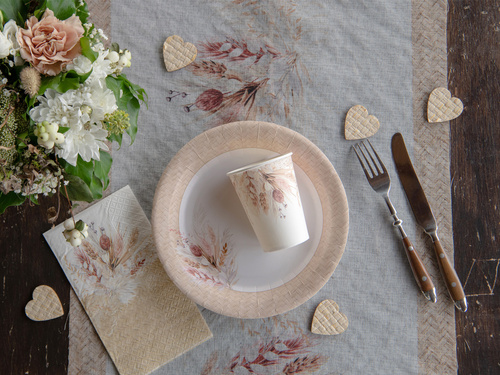 Boho papírtányérok - 22,5 cm - 10 db.