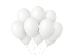 Pasztell fehér latex lufi - 100 db.