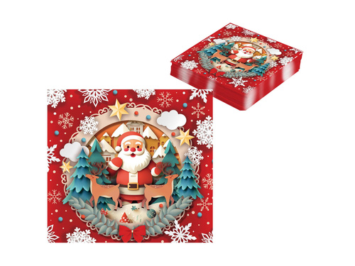 Mikulás karácsonyi szalvéta - 33 cm - 20 db.