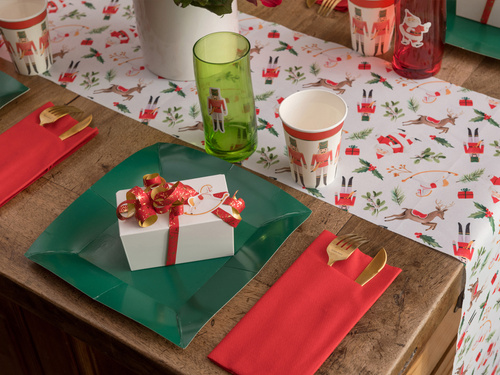 Légbehelyezett evőeszközzseb piros - 40 cm - 12 db.