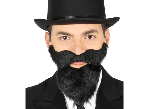 Fekete bajusz és szakáll - 1 db.