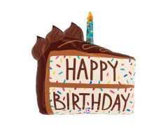 Boldog születésnapot fólialufi - torta gyertyával - 28" - 1 db.