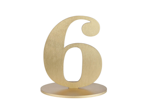 Hatos számú asztali dekoráció arany színben - 1 db.