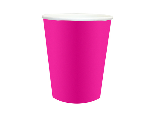 Sötét rózsaszín papírpoharak - 250 ml - 6 db.