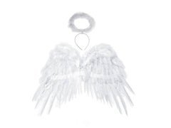 Fehér angyalszárnyak glóriával - 50 x 35 cm - 1 db.