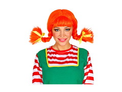 Piros lány paróka hajlítható copfokkal