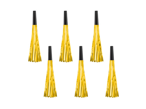 Trombitasípok kitekert bojtokkal arany - 6 db