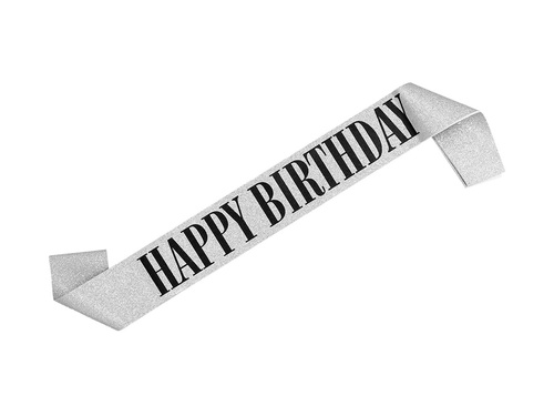 Boldog születésnapot sash ezüst - 1 db.