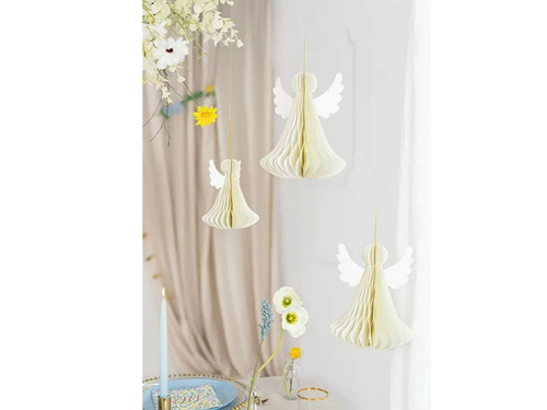 Angyal rozettás függődísz - 24 cm - 1 db.