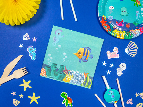 Víz alatti világ szülinapi szalvéták - 33 cm - 10 db.