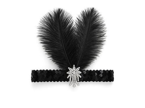 Retro tollas fejpánt fekete - 1 db.