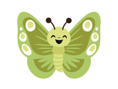 Kétoldalas dekoráció Pillangó zöld - 36 x 29 cm