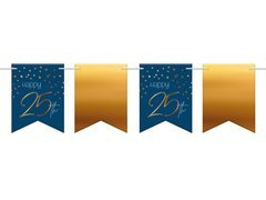 Boldog 25. születésnapot banner tengerészkék és arany - 600 cm - 1 db.