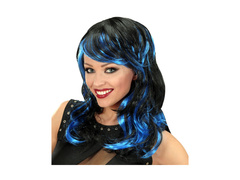 Hullámos paróka kék kiemelésekkel