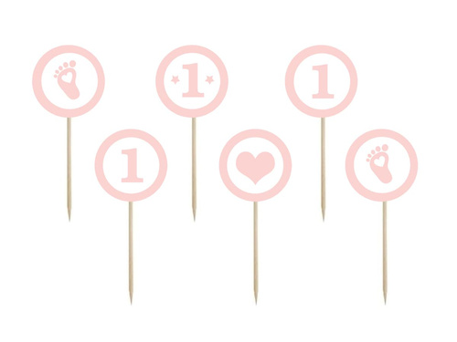 Kislány születésnapi tortadíszek - 6 db.