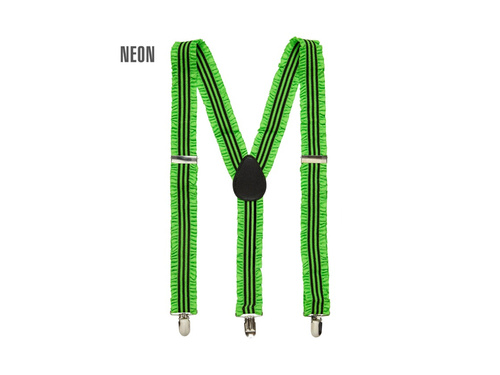 Neonzöld fodros nadrágtartó