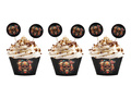 Dia de los muertos cupcake dekorációs készlet - 12 db.