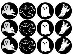 Ostyák muffin süteményekhez Halloween szellemek