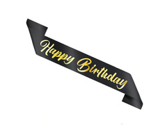 Boldog születésnapot szíj fekete - 1 db.