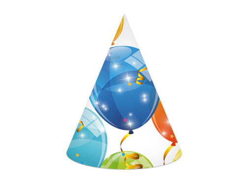 Születésnapi sapkák fényes lufik - 6 db.