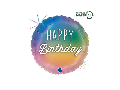 Boldog születésnapot kerek fólialufi - 14" - 1 db.