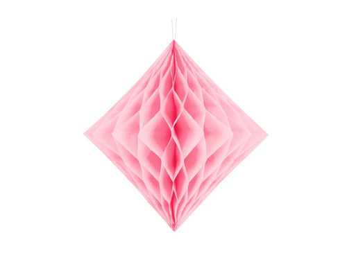 Akasztós dekoráció világos rózsaszín gyémánt - 30 cm - 1 db.