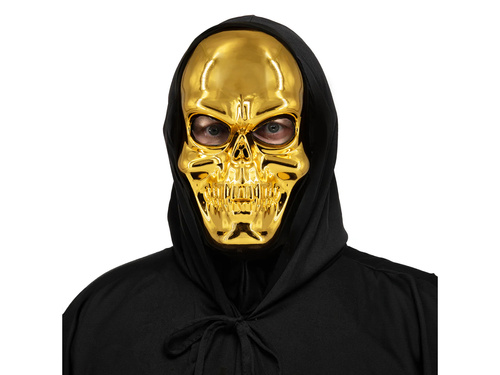 Arany koponya maszk csuklyával - 1 db.
