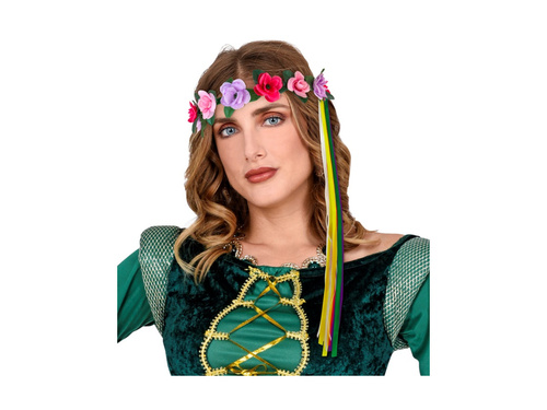 Virágos tiara színes szalagokkal - 6 féle kivitelben