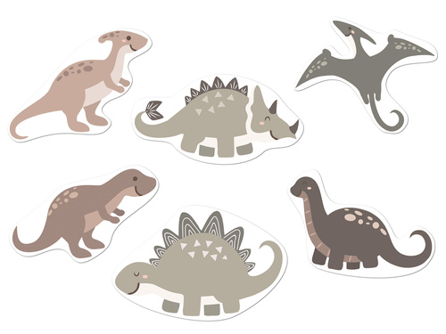 Kétoldalas dekoráció Dinoszauruszok - 12 db.