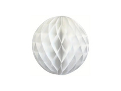 Függő gömb dekoráció fehér - 20 cm - 1 db.