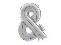 Fólialufi ezüst felirat & - 66 cm - 1 db.